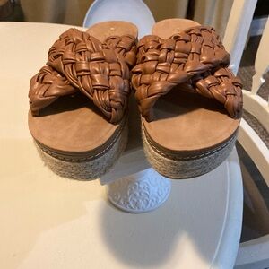 Jessica Carlyle Braided Espadrille Platform Sandals Size 8
